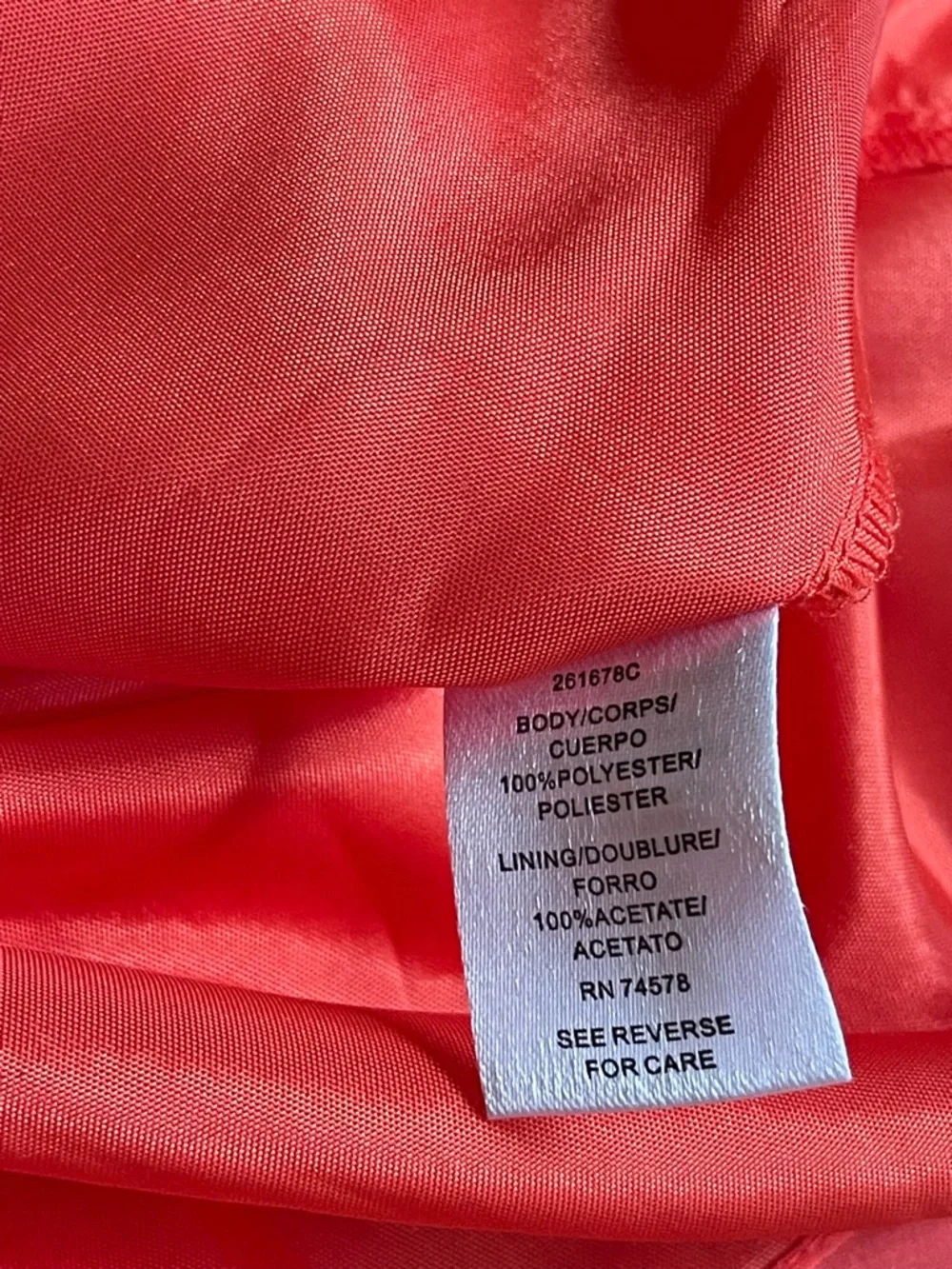 CACHE One Shoulder Red / Orange Cocktail Dress Rhinestone Accent size 8 - Picture 5 of 6